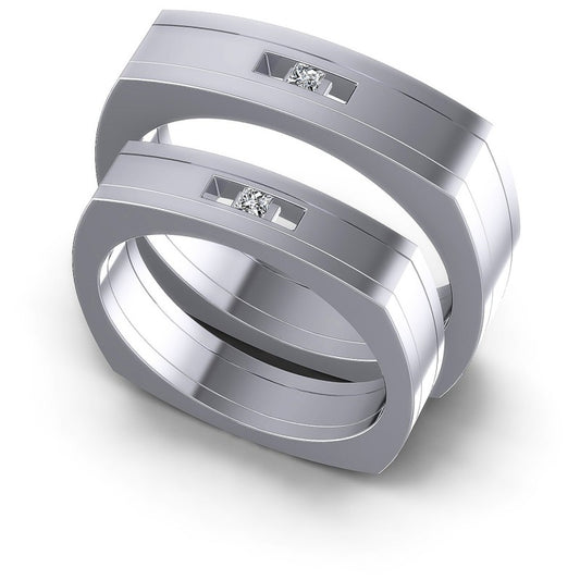 Princess Cut Diamonds Wedding Sets in 14KT White Gold