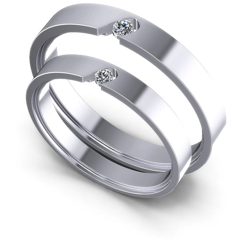 Round Cut Diamonds Wedding Sets in 14KT White Gold