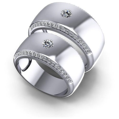 Round Cut Diamonds Wedding Sets in 14KT White Gold