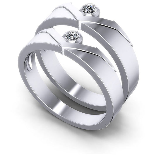 Round Cut Diamonds Wedding Sets in 14KT White Gold