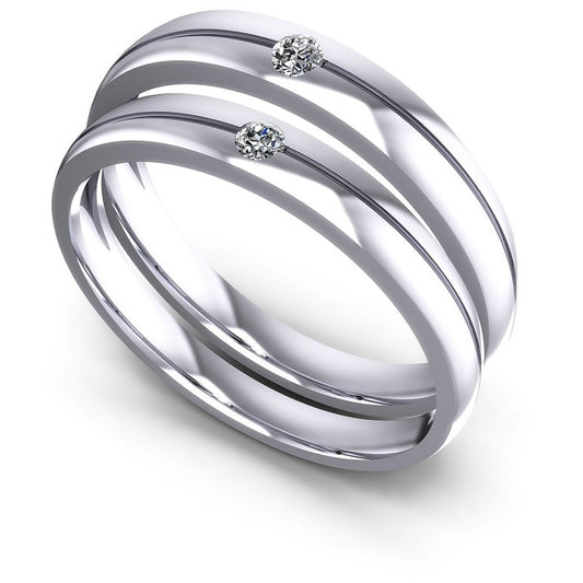 Round Cut Diamonds Wedding Sets in 14KT White Gold