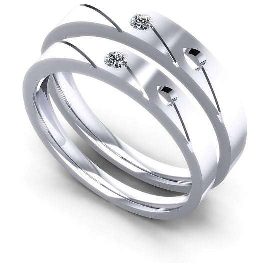 Round Cut Diamonds Wedding Sets in 14KT White Gold