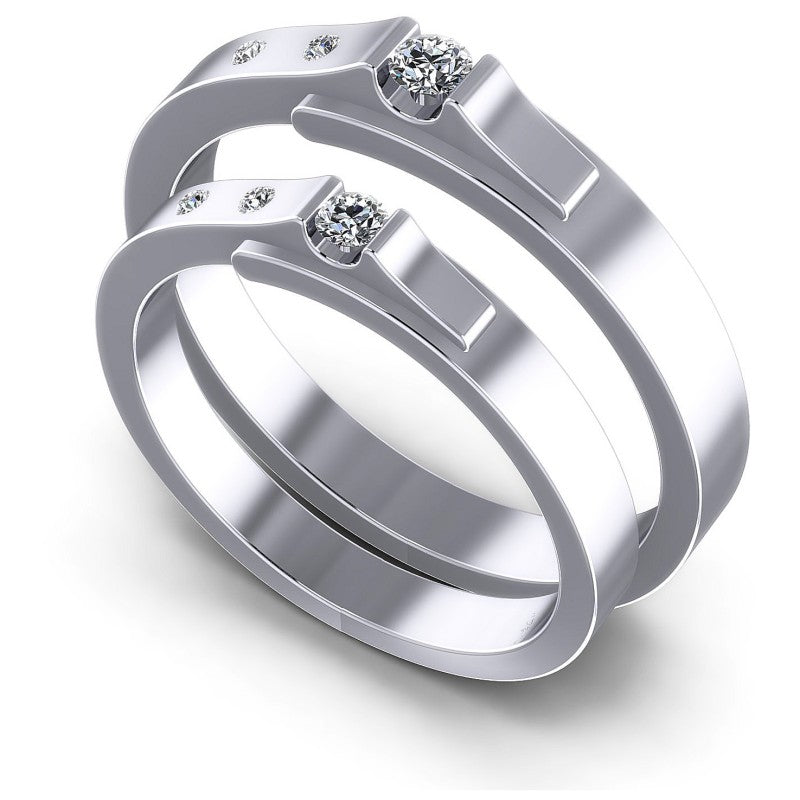 Round Cut Diamonds Wedding Sets in 14KT White Gold