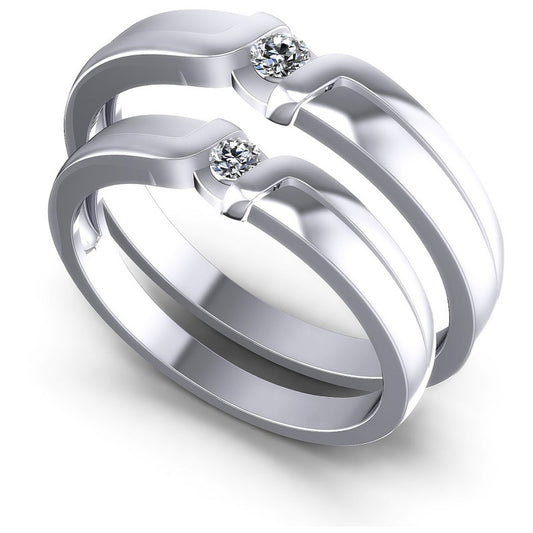 Round Cut Diamonds Wedding Sets in 14KT White Gold