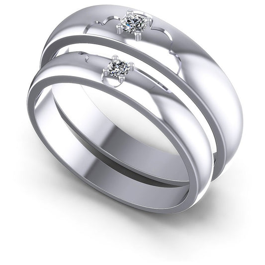 Round Cut Diamonds Wedding Sets in 14KT White Gold