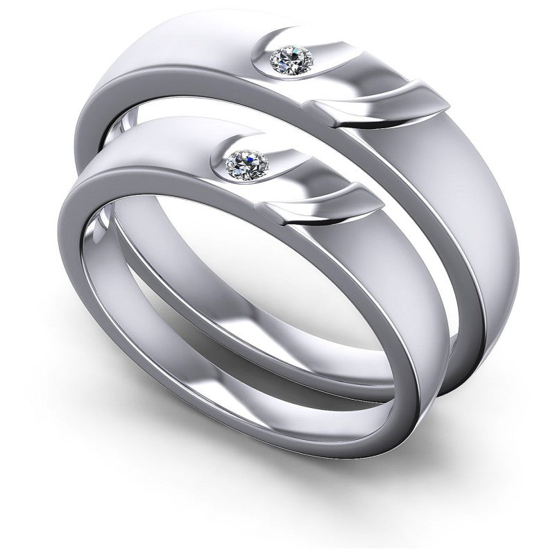 Round Cut Diamonds Wedding Sets in 14KT White Gold