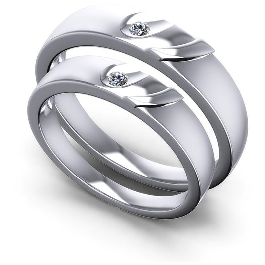 Round Cut Diamonds Wedding Sets in 14KT White Gold