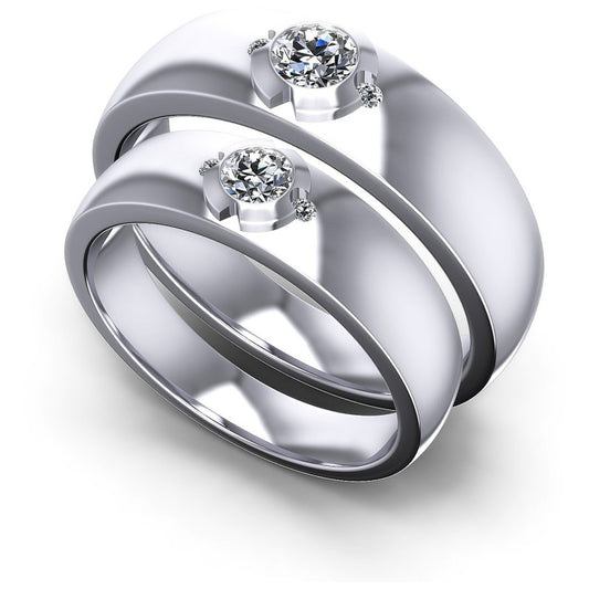Round Cut Diamonds Wedding Sets in 14KT White Gold