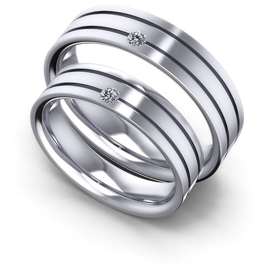 Round Cut Diamonds Wedding Sets in 14KT White Gold