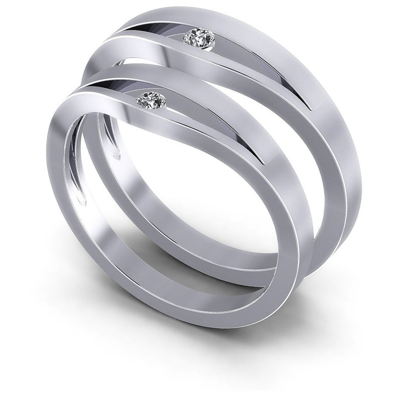 Round Cut Diamonds Wedding Sets in 14KT White Gold