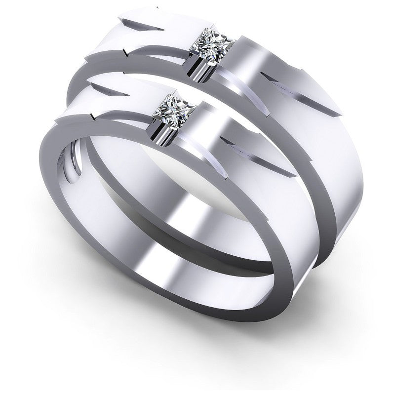 Princess Cut Diamonds Wedding Sets in 14KT White Gold