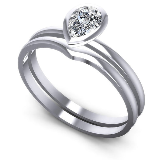 Pear Cut Diamonds Bridal Set in 14KT White Gold