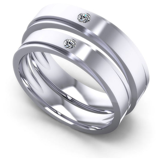 Round Cut Diamonds Wedding Sets in 14KT White Gold