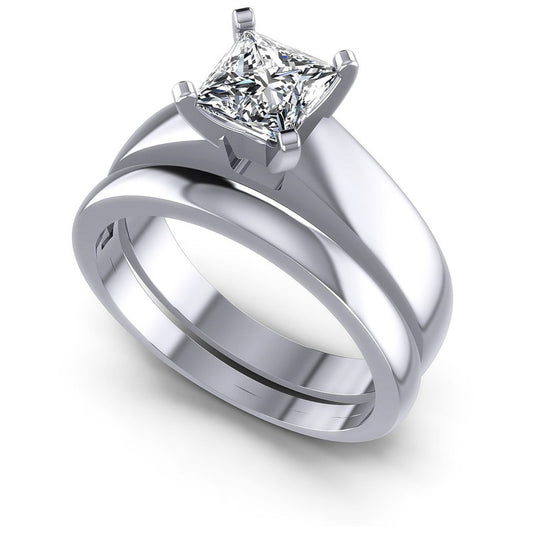 Princess Cut Diamonds Bridal Set in 14KT White Gold