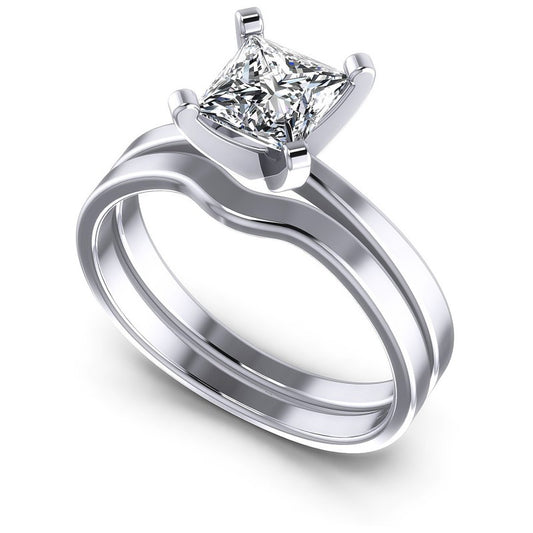 Princess Cut Diamonds Bridal Set in 14KT White Gold