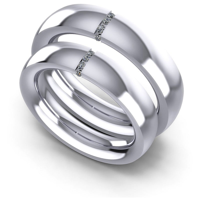 Round Cut Diamonds Wedding Sets in 14KT White Gold