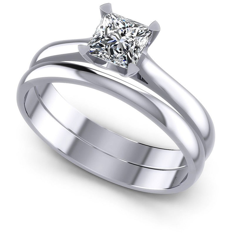 Princess Cut Diamonds Bridal Set in 14KT White Gold