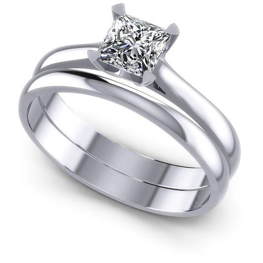 Princess Cut Diamonds Bridal Set in 14KT White Gold