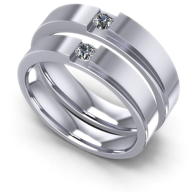 Round Cut Diamonds Wedding Sets in 14KT White Gold