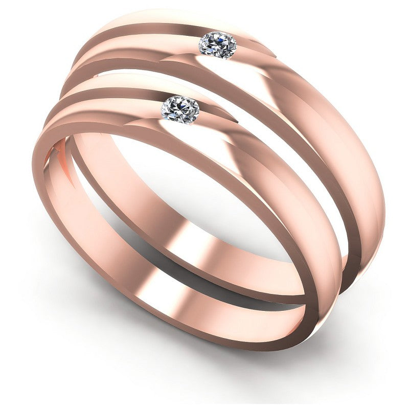 Princess And Round Cut Diamonds Wedding Sets in 18KT White Gold