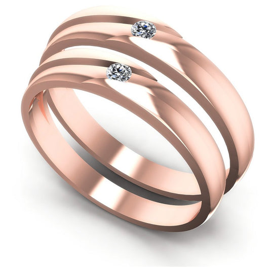 Princess And Round Cut Diamonds Wedding Sets in 18KT White Gold