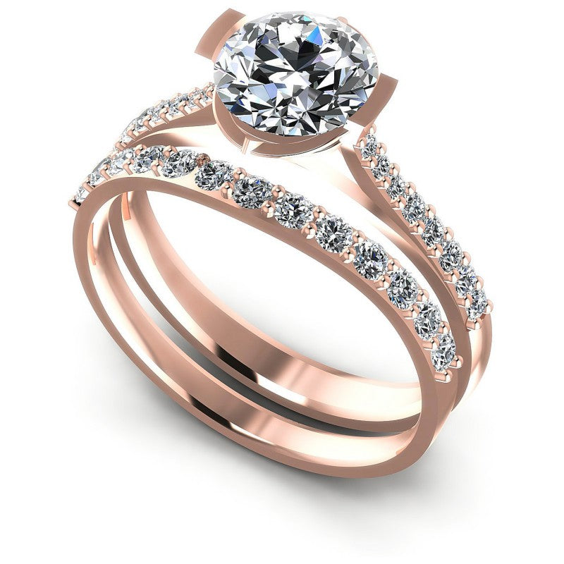 Round Cut Diamonds Bridal Set in 18KT White Gold