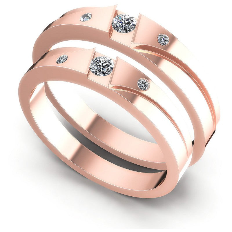 Round Cut Diamonds Wedding Sets in 18KT White Gold