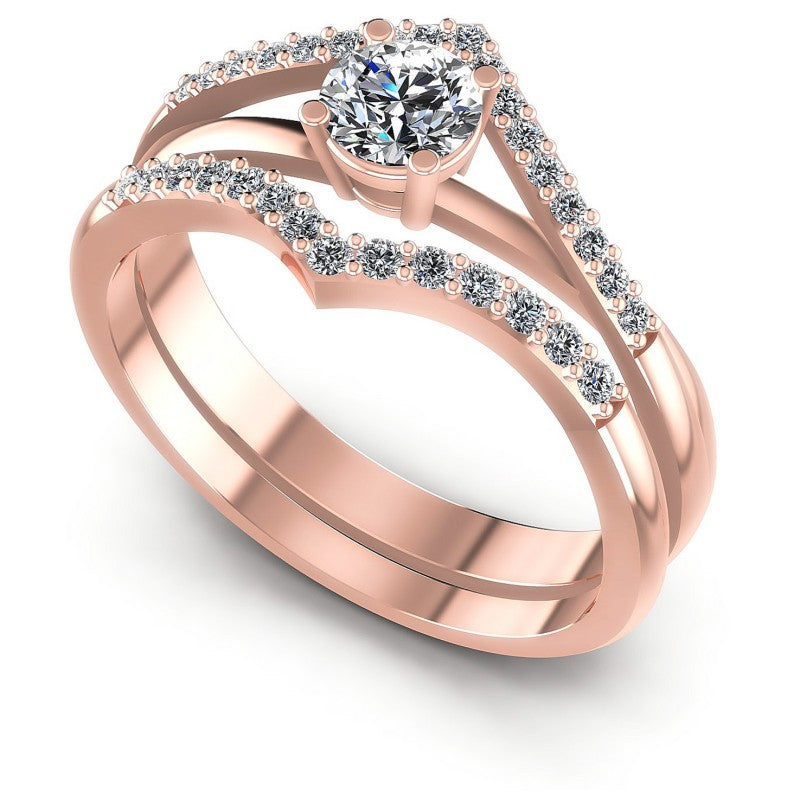 Round Cut Diamonds Bridal Set in 18KT White Gold