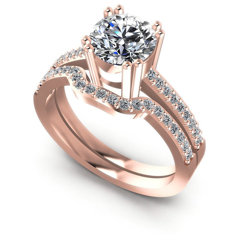 Round Cut Diamonds Bridal Set in 18KT White Gold