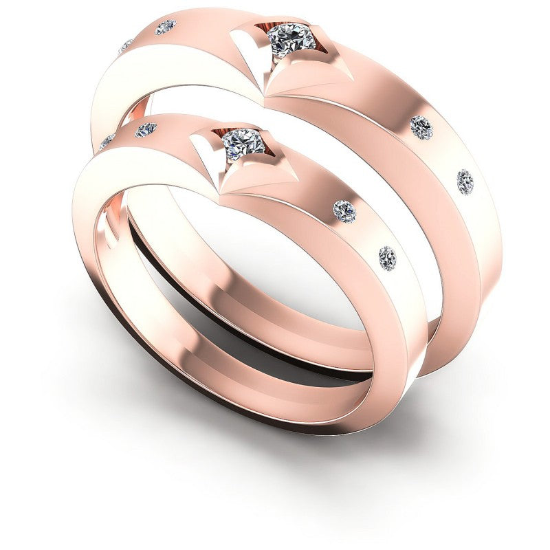 Round Cut Diamonds Wedding Sets in 18KT White Gold