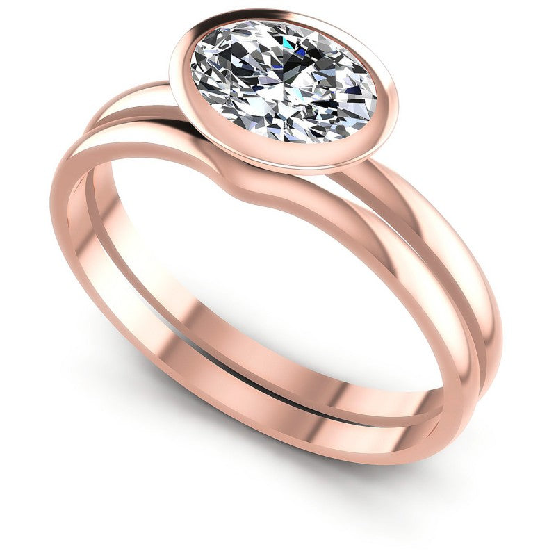 Oval Cut Diamonds Bridal Set in 18KT White Gold
