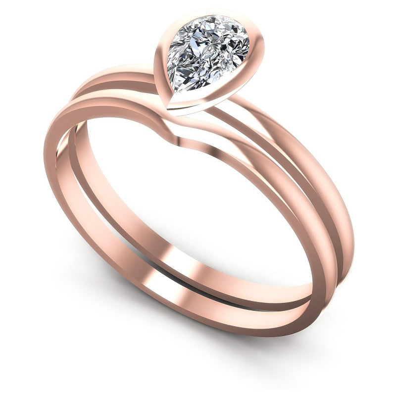 Pear Cut Diamonds Bridal Set in 18KT White Gold