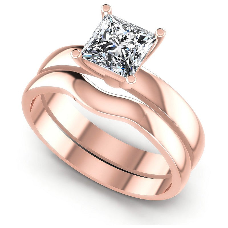 Princess Cut Diamonds Bridal Set in 18KT White Gold