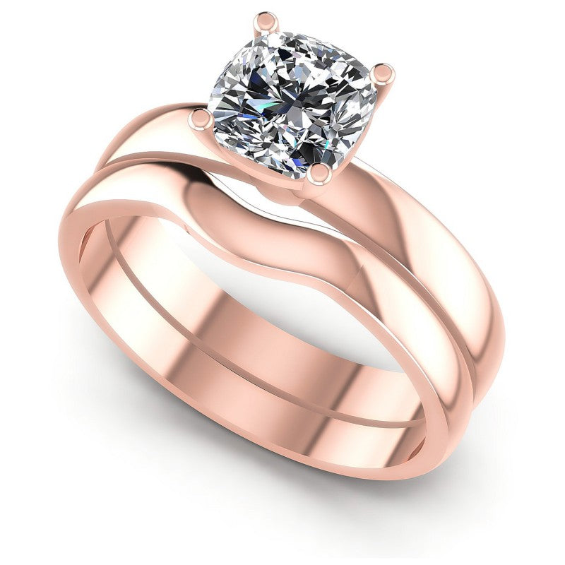 Cushion Cut Diamonds Bridal Set in 18KT White Gold