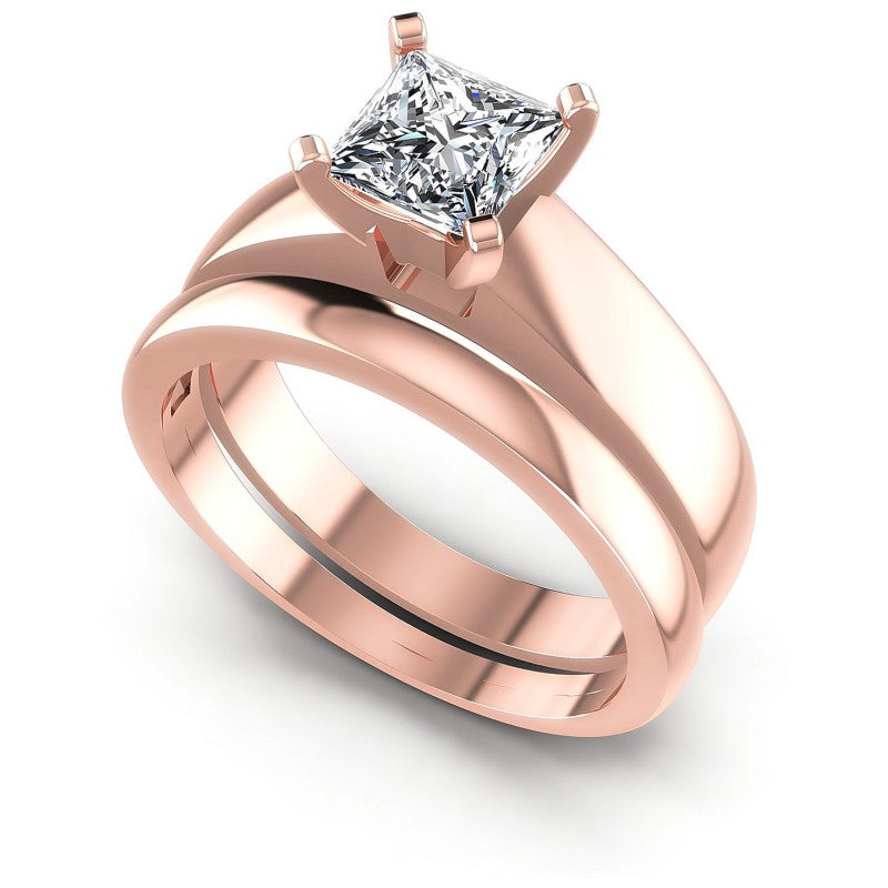 Princess Cut Diamonds Bridal Set in 18KT White Gold