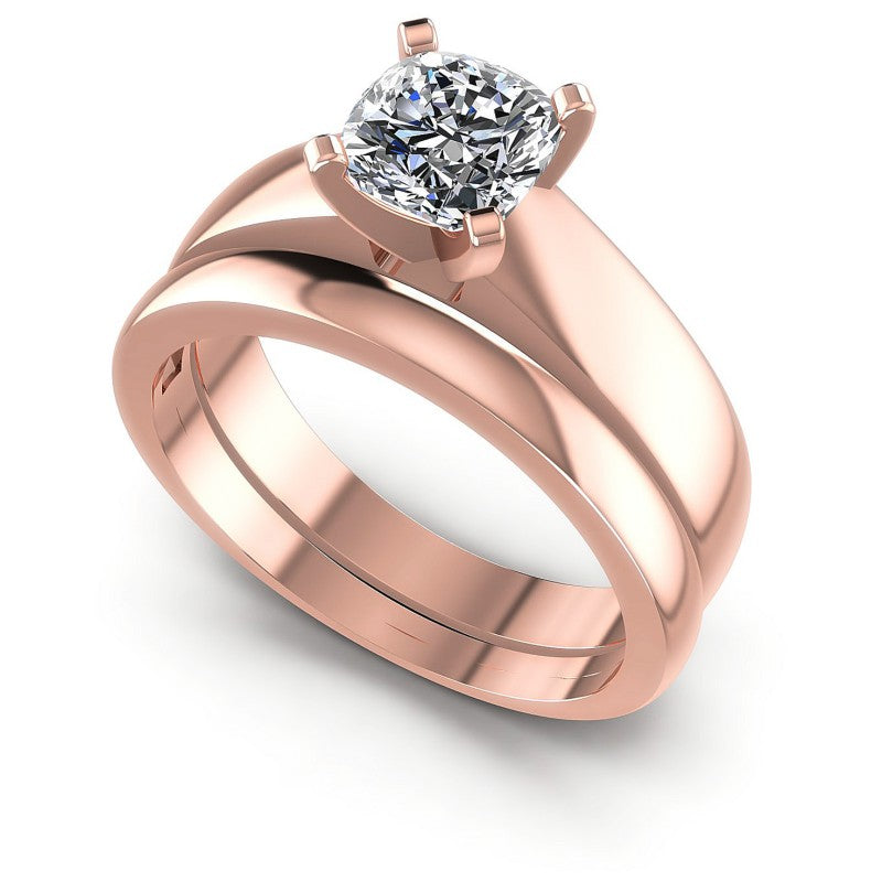 Cushion Cut Diamonds Bridal Set in 18KT White Gold