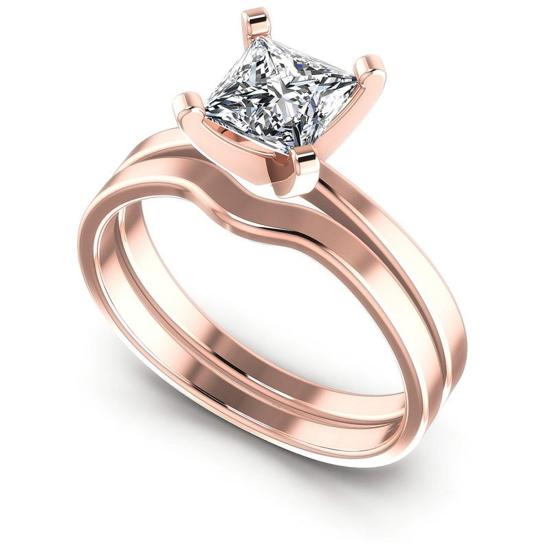 Princess Cut Diamonds Bridal Set in 18KT White Gold