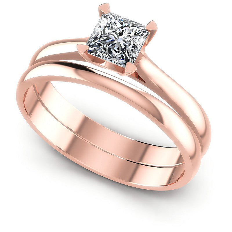 Princess Cut Diamonds Bridal Set in 18KT White Gold