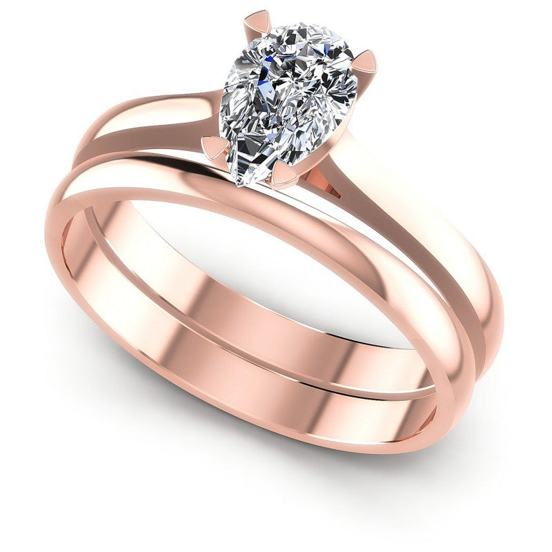 Pear Cut Diamonds Bridal Set in 18KT White Gold