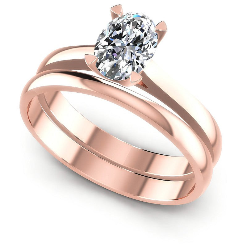 Oval Cut Diamonds Bridal Set in 18KT White Gold