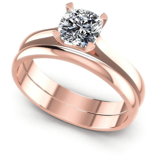 Cushion Cut Diamonds Bridal Set in 18KT White Gold