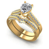 Round And Pear Cut Diamonds Bridal Set in 14KT White Gold
