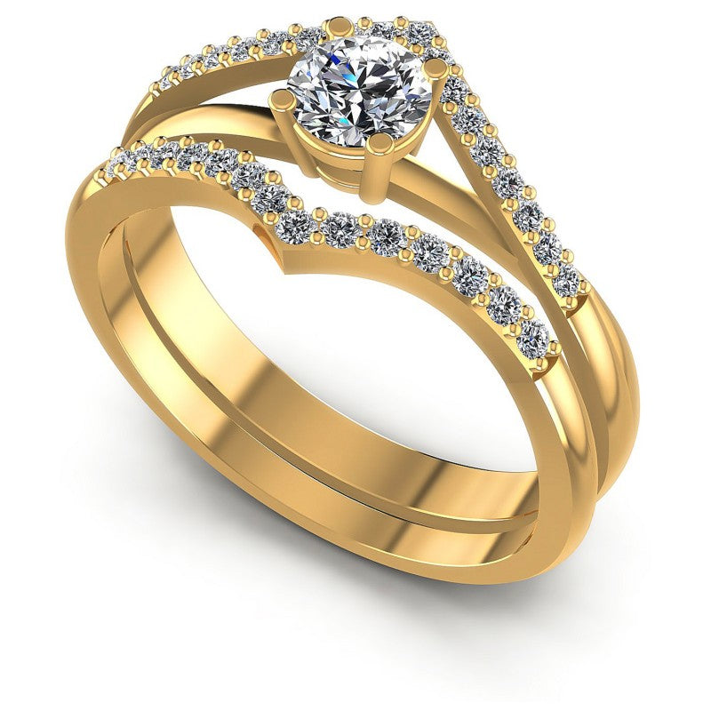 Round Cut Diamonds Bridal Set in 14KT White Gold