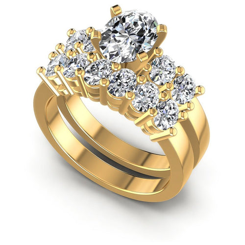 Oval Cut Diamonds Bridal Set in 14KT White Gold