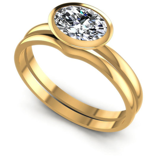 Oval Cut Diamonds Bridal Set in 14KT White Gold