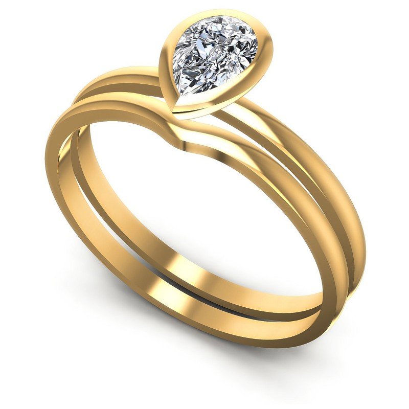 Pear Cut Diamonds Bridal Set in 14KT White Gold