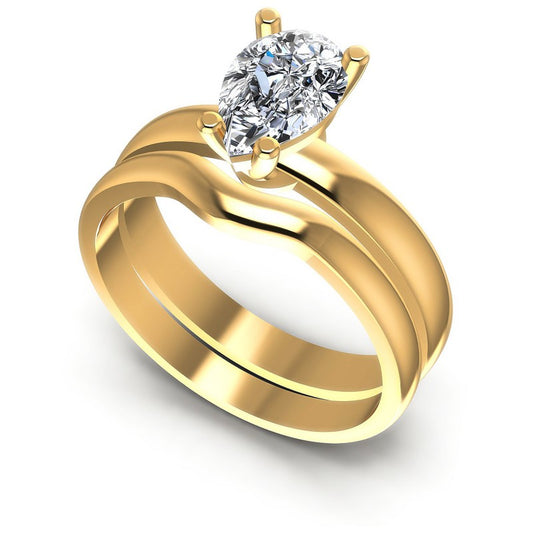 Pear Cut Diamonds Bridal Set in 14KT White Gold