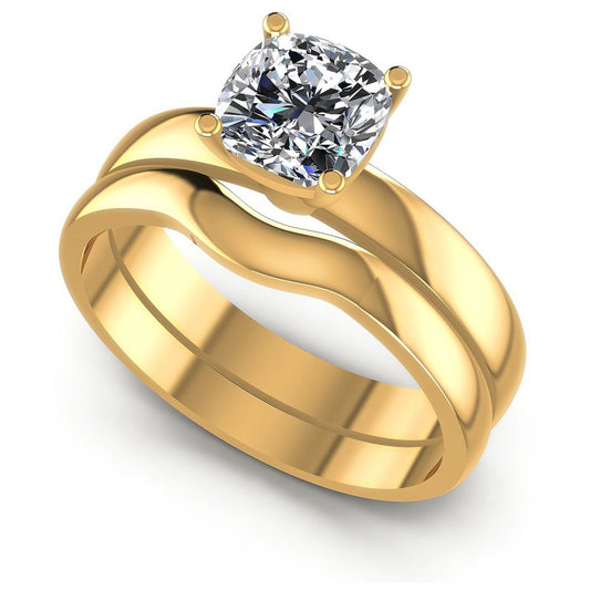 Cushion Cut Diamonds Bridal Set in 14KT White Gold