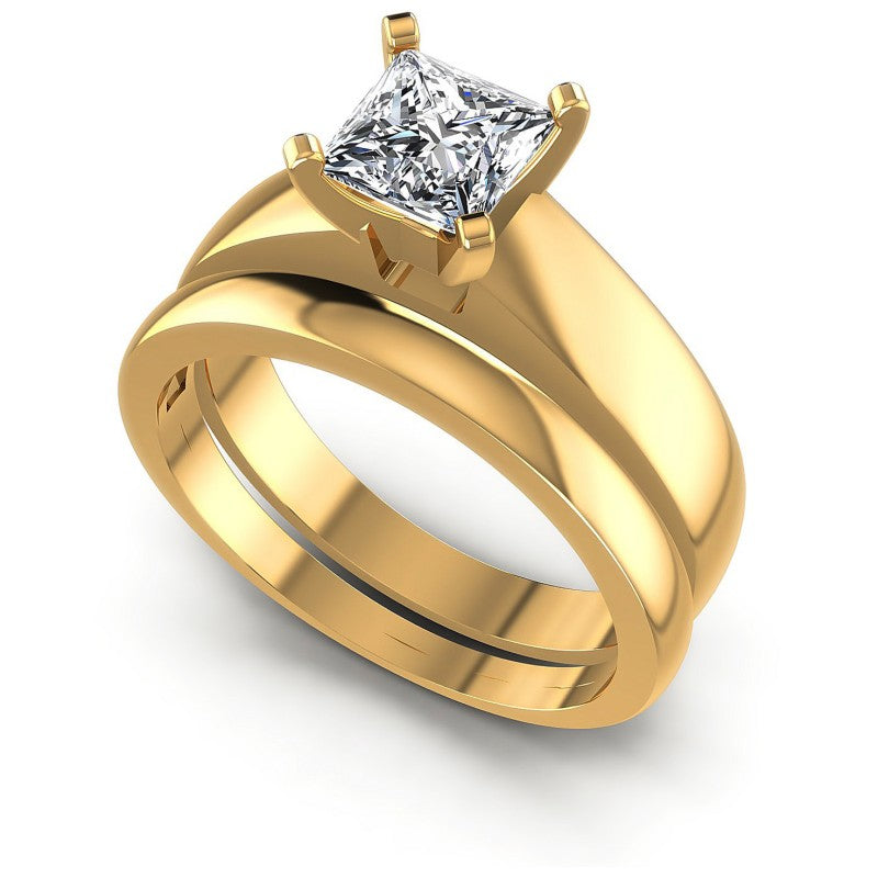 Princess Cut Diamonds Bridal Set in 14KT White Gold
