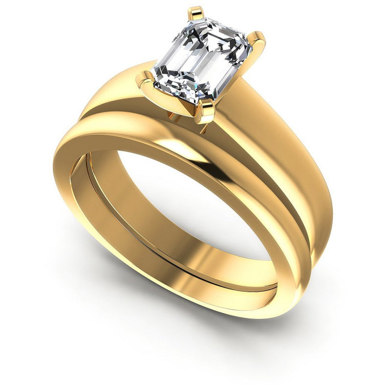 Emerald Cut Diamonds Bridal Set in 14KT White Gold